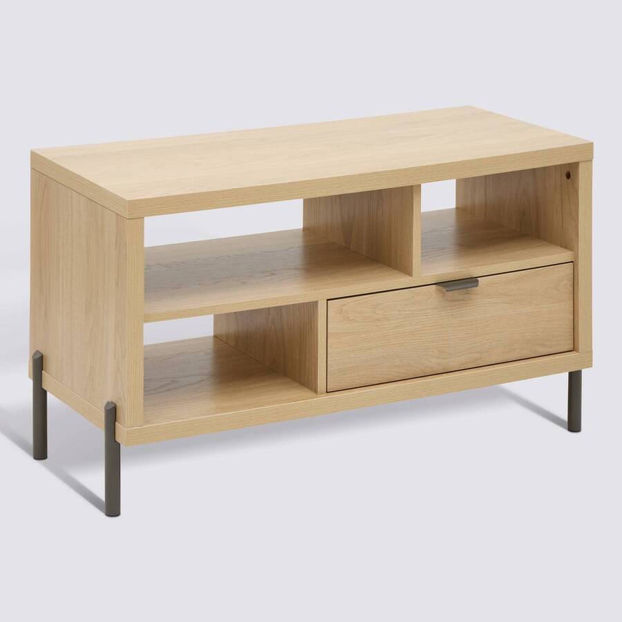 Table basse 1 tiroir, 92,5x39,5 cm, beige Alvo