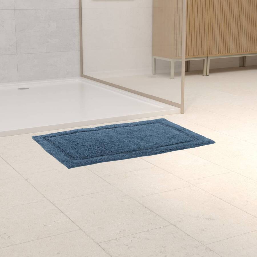 Tapis, coton, 75x50 cm, bleu Colorama