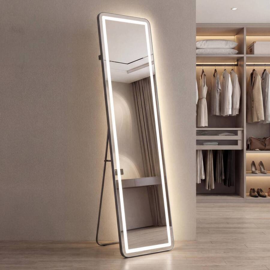 Miroir led, 40x150 cm, argent