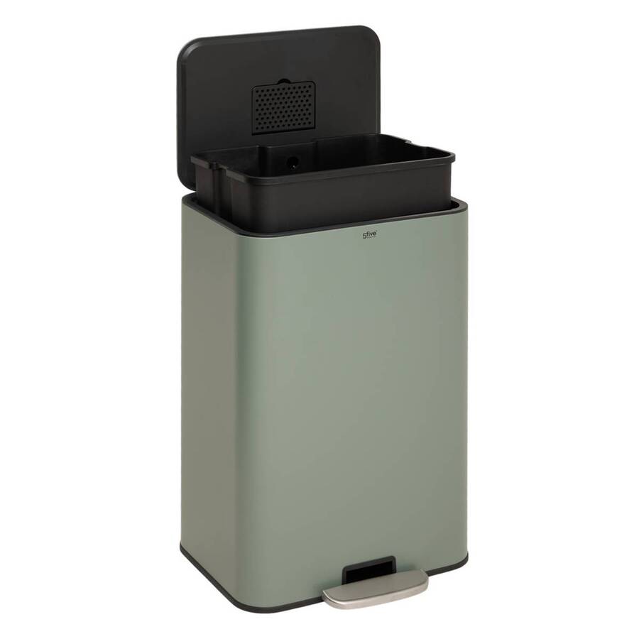 Poubelle manuelle, 50l, vert Delta