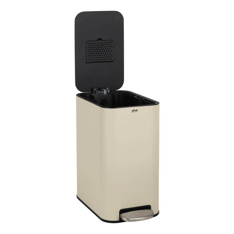 Poubelle manuelle slim, 20l, argile Delta