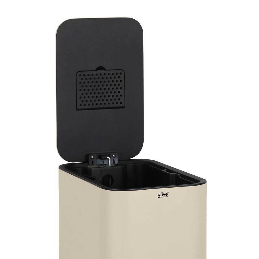 Poubelle manuelle slim, 20l, argile Delta