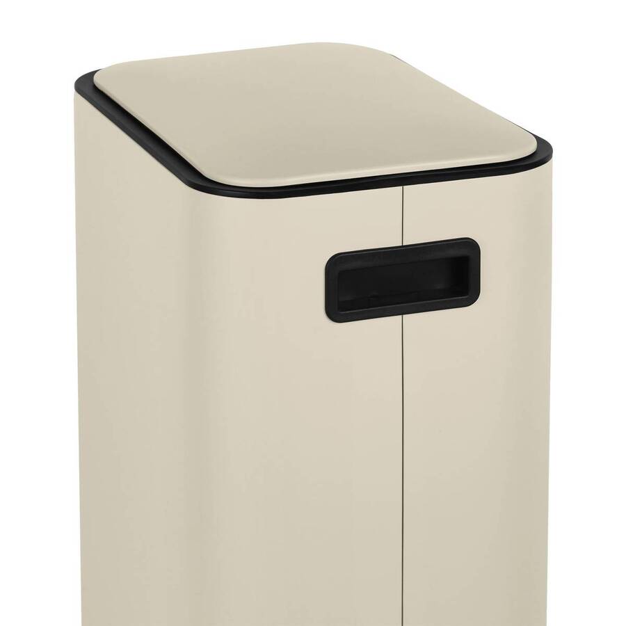 Poubelle manuelle slim, 20l, argile Delta
