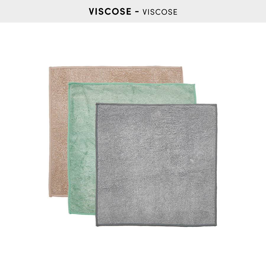 Lot de 3 chiffons, 30 x 30 xm, multicolore