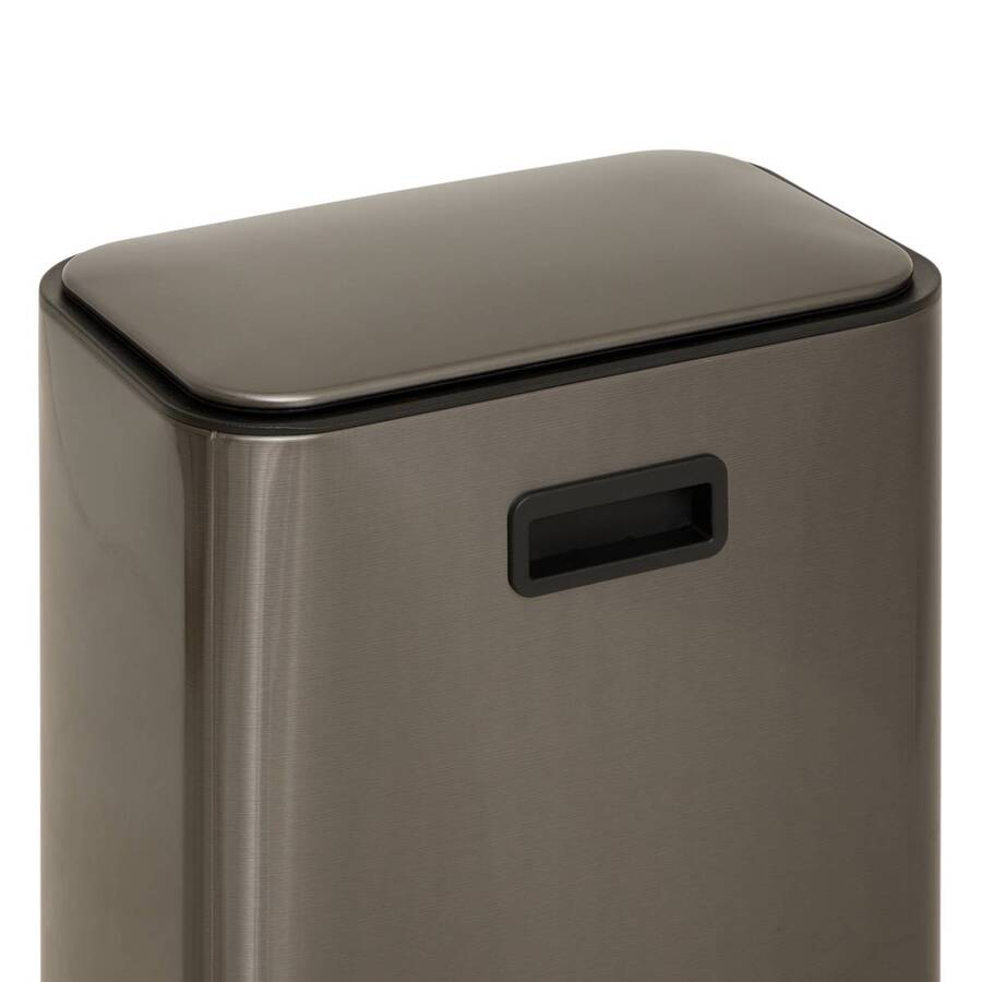 Poubelle manuelle, 30l, gris charbon Delta