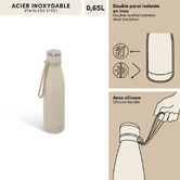Bouteille isotherme, acier inoxydable, 0,65l, beige lin 