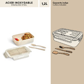 Lunch box avec couverts, 1,2l, argile