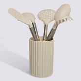 Set pot et 5 ustensiles, d.6,2 cm, crème Equilibre