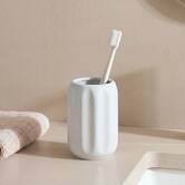 Porte-brosse à dents, d.8 x h.11,9 cm, grès, blanc Colorama