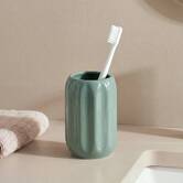 Porte-brosse à dents, d.8 x h.11,9 cm, grès, ficus Colorama