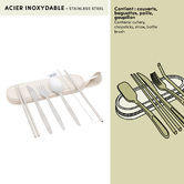 Kit couverts avec pochette de rangement, 5 pièces 