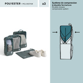 Lot de 3 sacs compresseurs avec sac de rangement, 4 pièces
