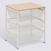 Colonne de rangement 3 tiroirs, h.72,5 cm, blanc Meshy