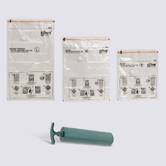 Lot de 4 sacs compresseurs avec pompe, l.59/80/120 cm, transparent Airless
