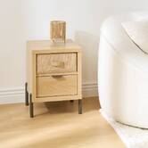 Table de chevet 1 porte, 40,5x39,5 cm, beige Alvo