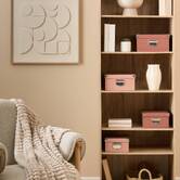 Lot de 4 boîtes de rangement, rose blush et rose foncé Box'