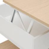 Table basse 1 tiroir 1 porte, 90x50 cm, blanc Luma