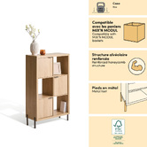 Étagère 6 cases, 74x32 cm, beige Alvo