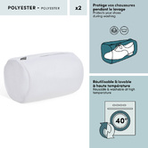 Lot de 2 filets à linge/chaussures, l.30 cm, blanc