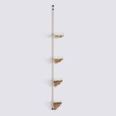Étagère de douche téléscopique, 4 niveaux, beige Argileo