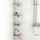 Étagère de douche téléscopique, 4 niveaux, beige Argileo