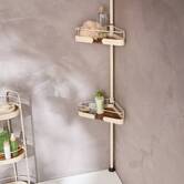 Étagère de douche téléscopique, 4 niveaux, beige Argileo