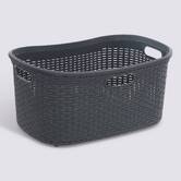 Corbeille à linge, 40l, gris foncé