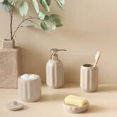 Porte-savon, d.11 cm, grès, beige lin Colorama
