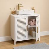 Meuble sous-lavabo 2 portes, 70x35 cm, blanc Orea