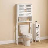 Meuble wc 2 portes 1 étagère, 67x25 cm, blanc Orea
