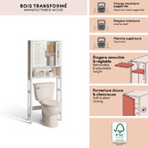 Meuble wc 2 portes 1 étagère, 67x25 cm, blanc Orea