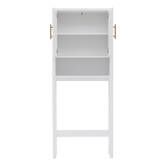 Meuble wc 2 portes 1 étagère, 67x25 cm, blanc Orea