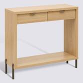 Console 2 tiroirs, 92,5x32 cm, beige Alvo