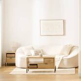 Table basse 1 tiroir, 92,5x39,5 cm, beige Alvo