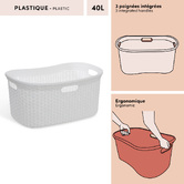 Corbeille à linge, 40l, café