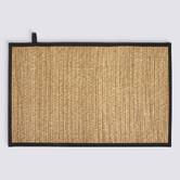 Tapis, bambou, 80x50 cm, beige et noir Stemy