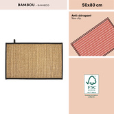 Tapis, bambou, 80x50 cm, beige et noir Stemy