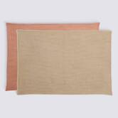 Lot de 2 chiffons, 60x45 cm, beige / rose