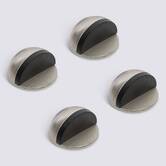 Lot de 4 stop-portes adhésifs, acier inoxydable, argent