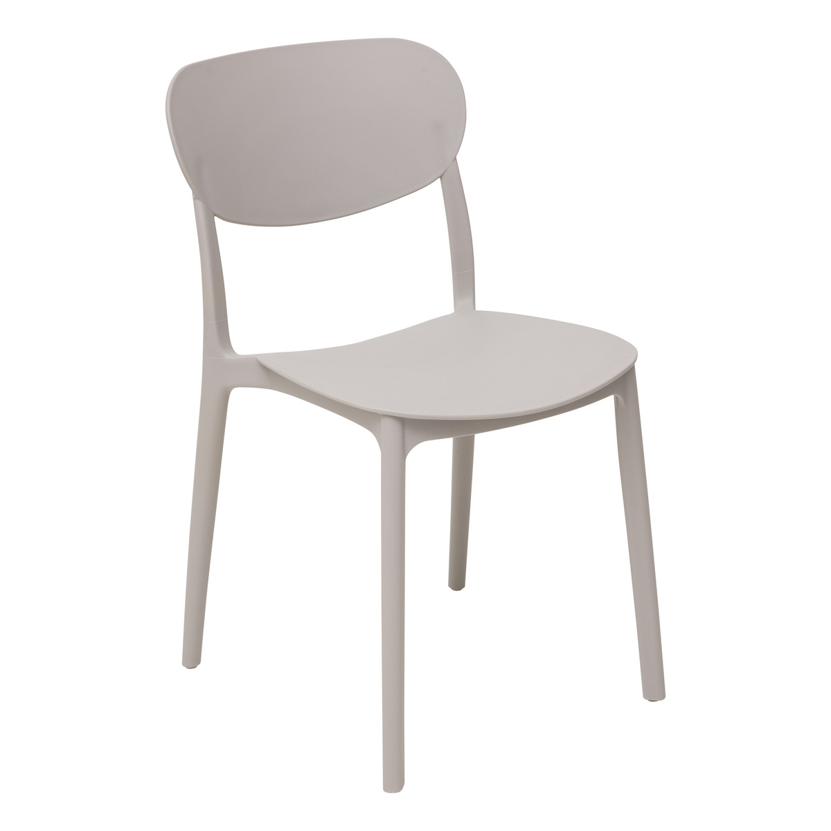 Lot de 4 chaises empilables plastique, taupe