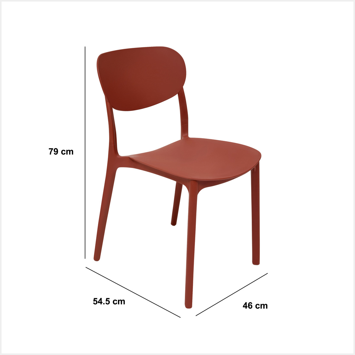 Lot de 4 chaises empilables plastique, ocre