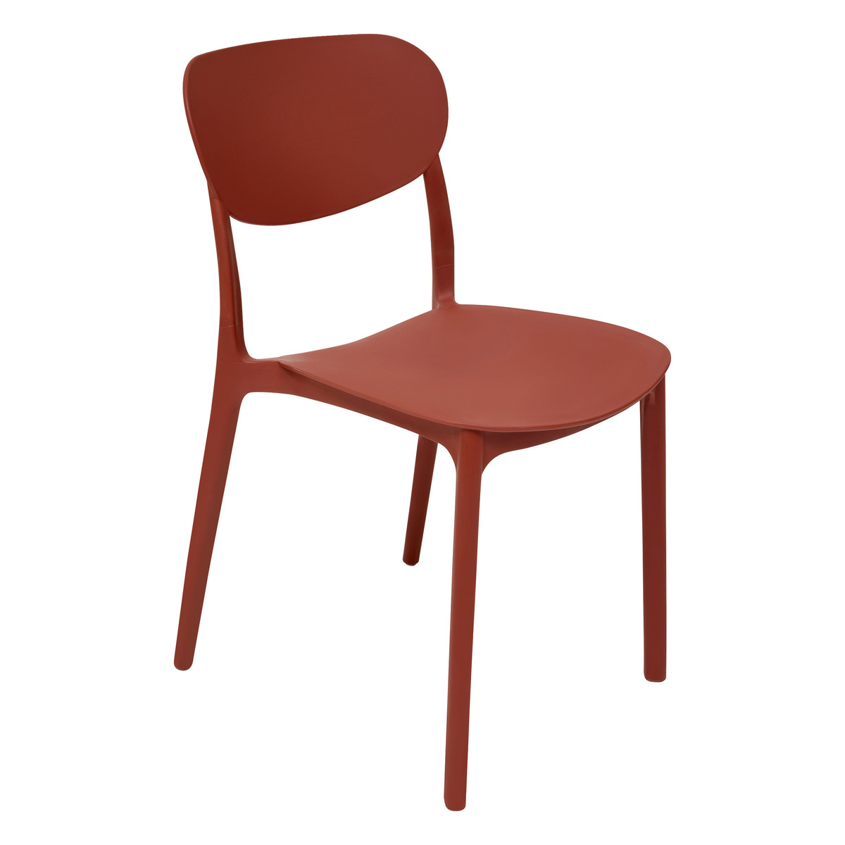 Lot de 6 chaises empilables plastique, ocre Plasta