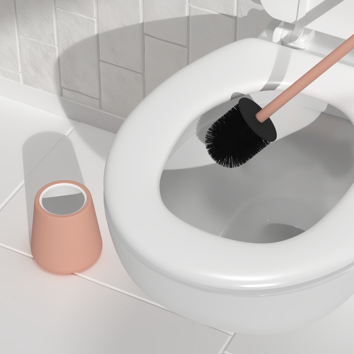 Kit de 2 accessoires pour wc, rose blush