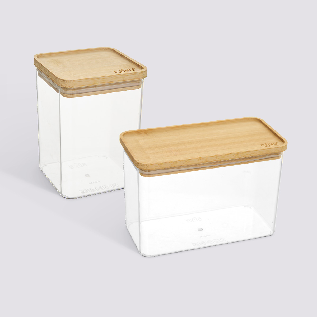 Set de 2 boîte de conservation avec couvercle en bambou, 1/2 l Eske bambou