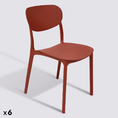 Lot de 6 chaises empilables plastique, ocre Plasta