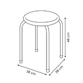 Lot de 2 tabourets empilables, d.38 cm, vert kaki Flexy