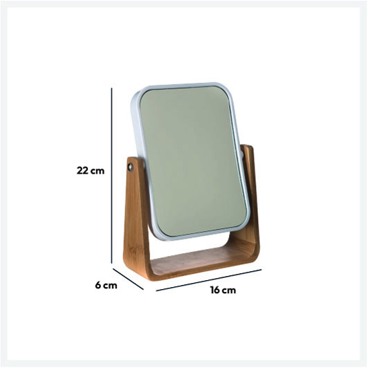 Miroir 16x22 cm bambou, blanc