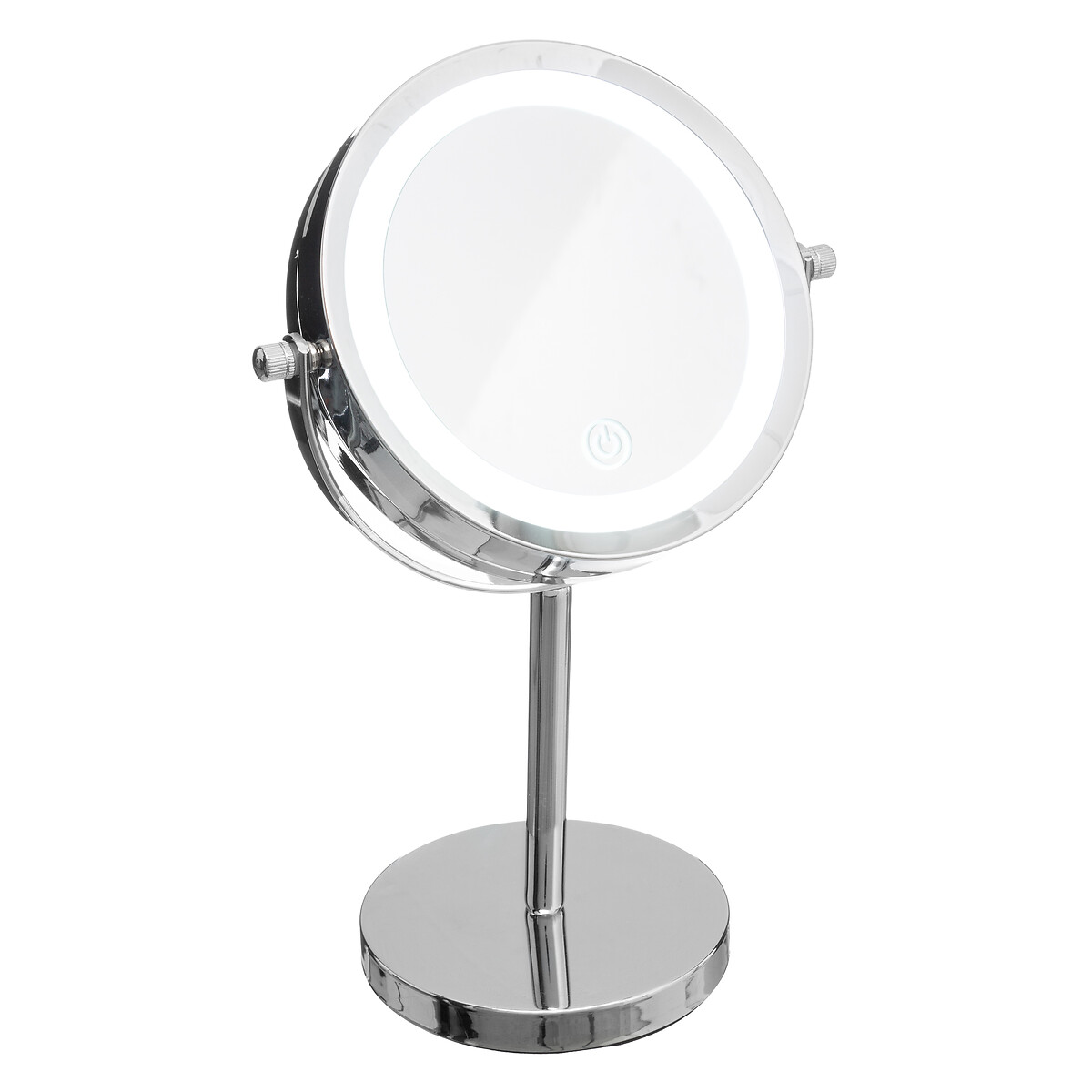 Miroir avec pied à led 19 cm, métal chromé