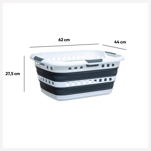 Corbeille à Linge Souple 60 Litres 5five - Gris Rectangle Design Moderne
