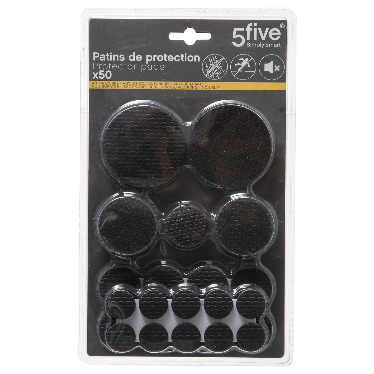 Lot de 50 patins de protection, noir 